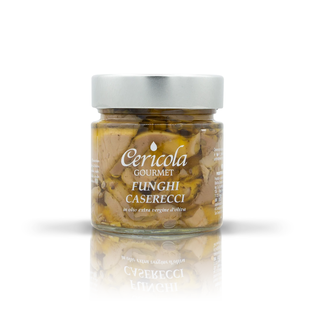 conserva funghi caserecci in olio extravergine di oliva oleificio cericola
