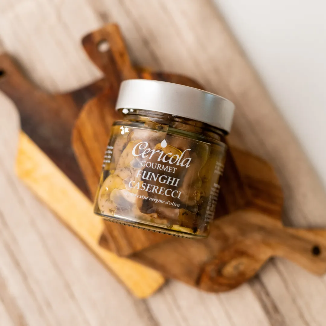 conserva funghi caserecci in olio extravergine di oliva oleificio cericola dettaglio 2