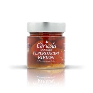 conserva peperoncini ripieni con tonno in olio extravergine di oliva oleificio cericola