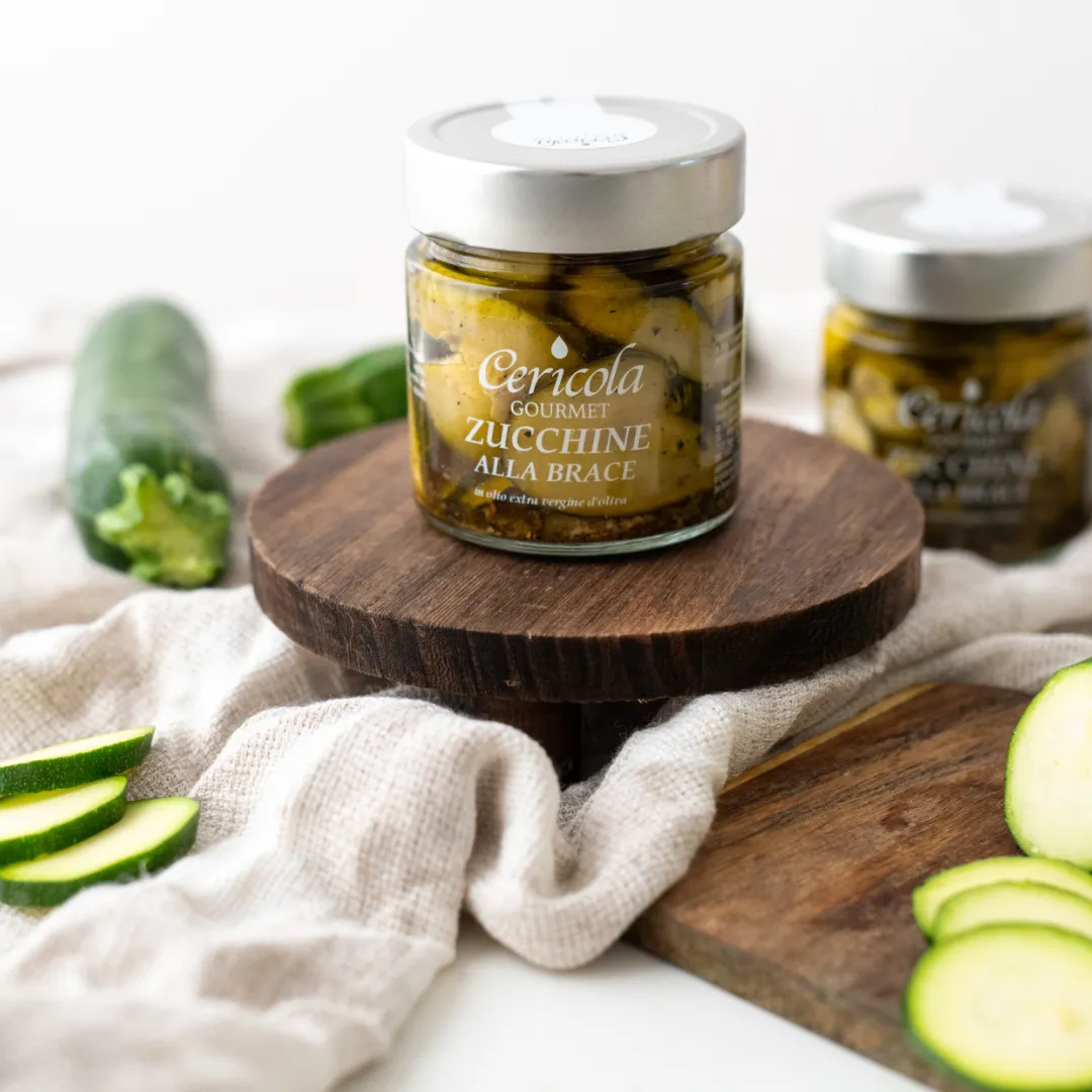 conserva zucchine alla brace in olio extravergine di oliva oleificio cericola dettaglio
