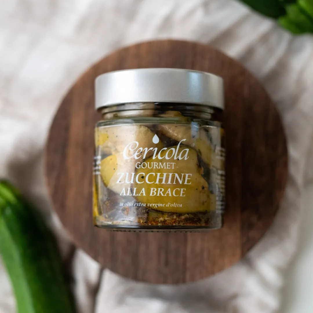 conserva zucchine alla brace in olio extravergine di oliva oleificio cericola dettaglio 2