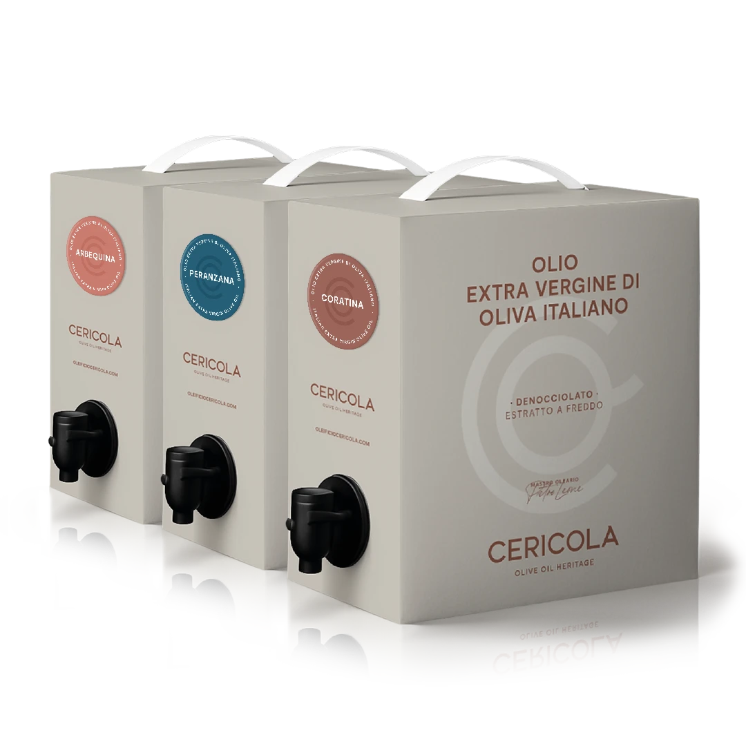 olio extravergine di oliva denocciolato a freddo promo bag in box 3 pezzi 5l oleificio cericola