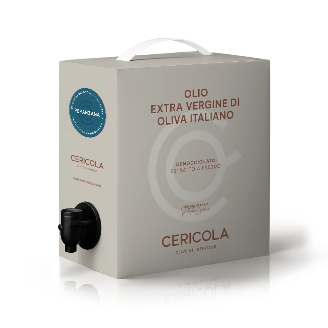 olio extravergine di oliva peranzana monocultivar denocciolato a freddo bag in box 1l oleificio cericola